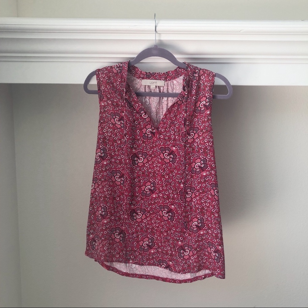 Loft // pink sleeveless top ✨